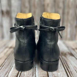 Talbots | Leather Booties w/ Bow Detail